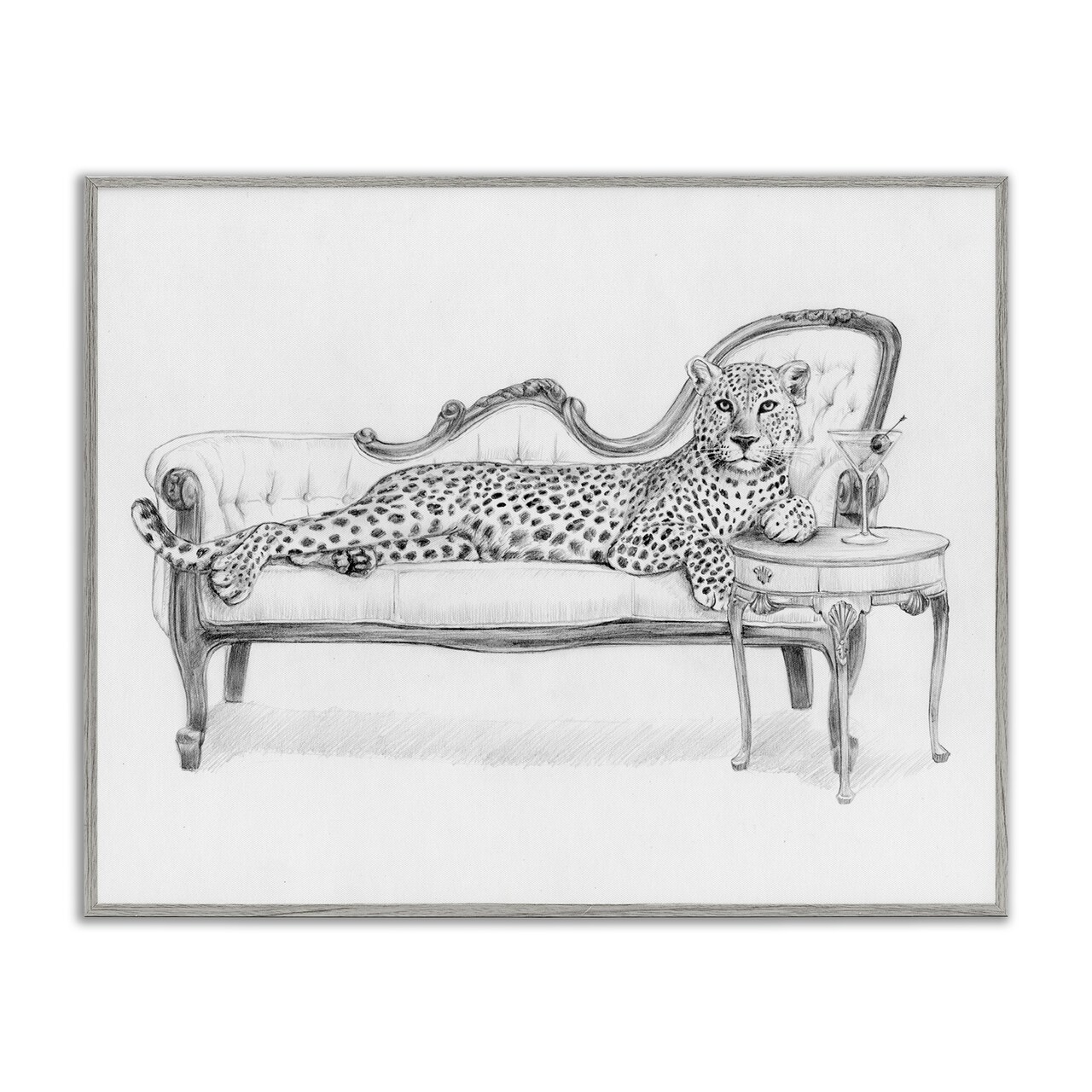 Stupell Industries Lounging Beast Cheetah Framed Giclee, design by Victoria Barnes